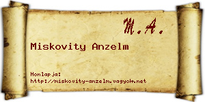 Miskovity Anzelm névjegykártya